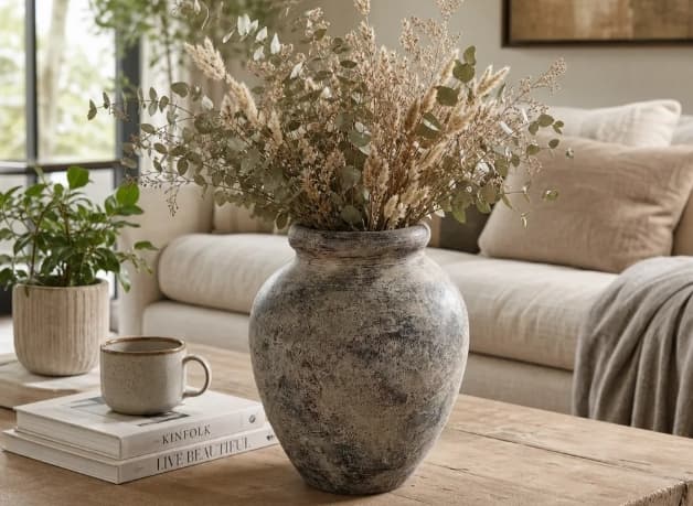 Minimal ceramic vase grouping styled for a calm Nordic interior