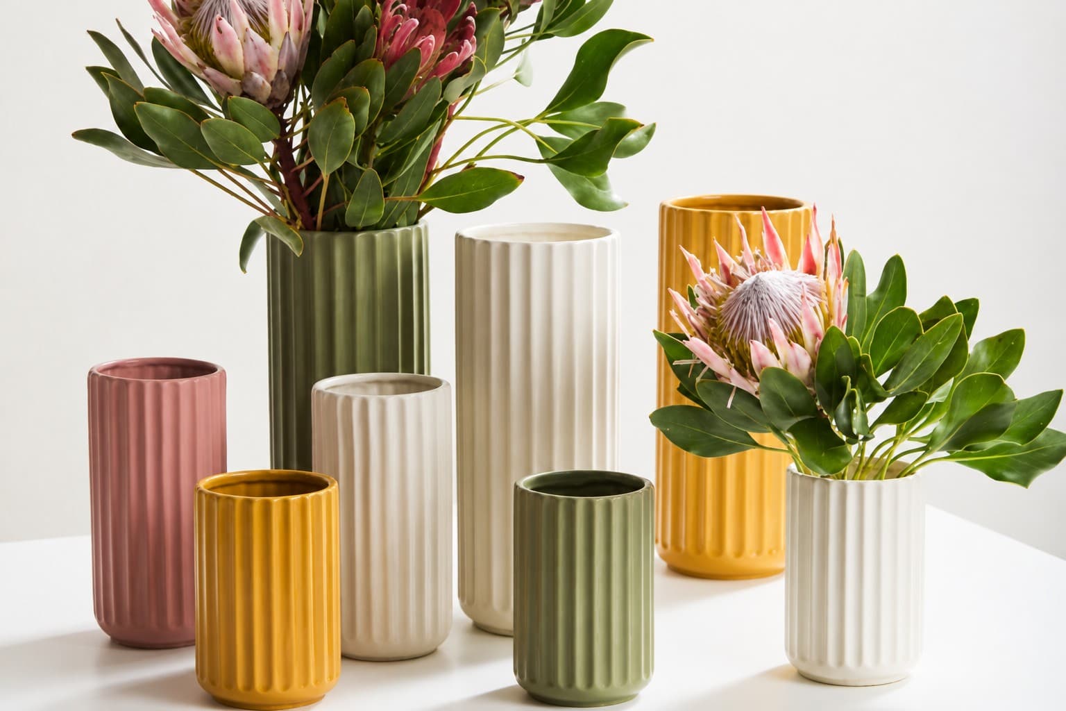 Ceramic tabletop vase with a sculptural silhouette